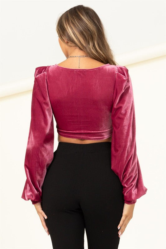 Flirty Vibe Velvet Crop Top