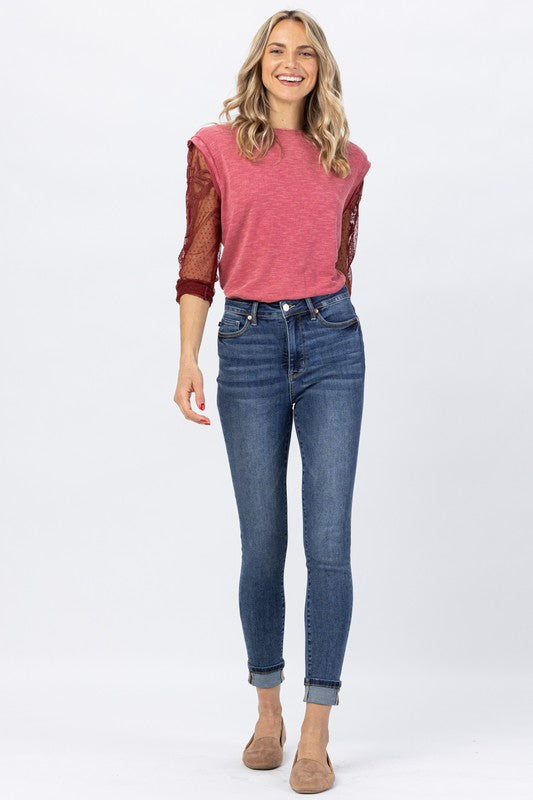 HW Cuffed Tummy Control Skinny Jeans