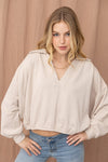 Slouchy Terry Collar Top