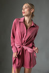 LS Satin Tie Front Romper