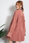 Plus LS Cotton Gauze Button Up Tunic