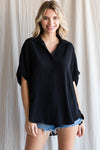 Casual Button Collar Top