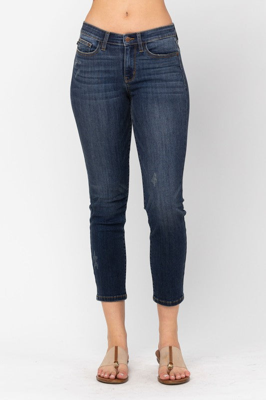 Mid Rise Crop Relaxed Fit Jeans