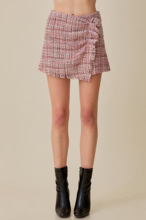 Wrap Style Tweed Skort