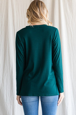 Solid LS Ribbed V Top
