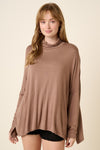 Oversized Bamboo Turtleneck Top