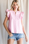 Leatherette Ruffle Top