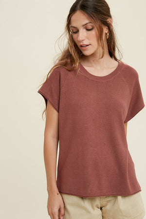 Cap Sleeve Solid Sweater