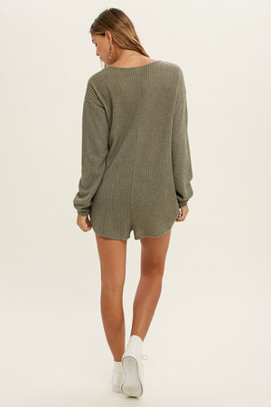 LS Waffle Knit Romper