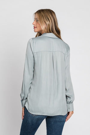 Classic Satin Button Top