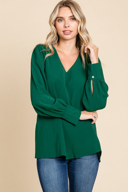 Puff Shoulder LS Solid Top