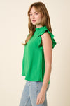 Ruffle Neck & Sleeve Top