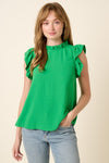 Ruffle Neck & Sleeve Top