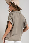 SS Pocket Button Top