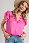 Tab VNeck Flutter Top