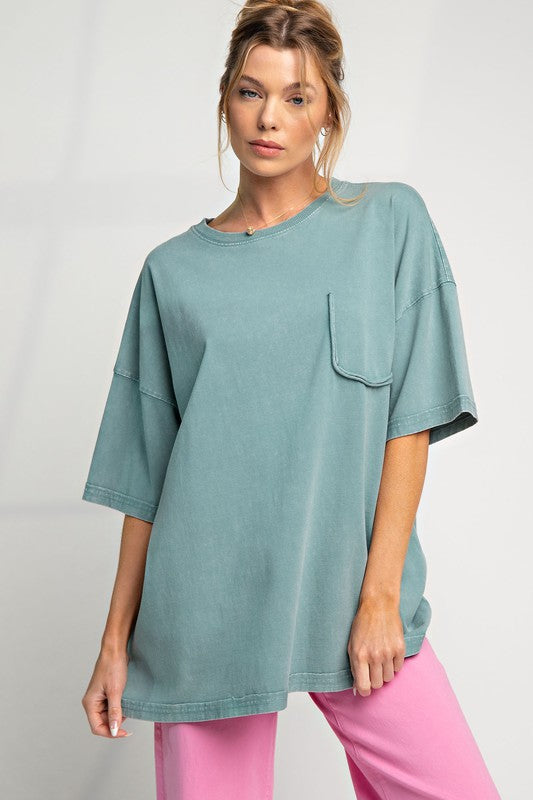 Plus Faux Pocket Jersey Top