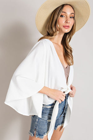 Waist Tie Kimono Cardigan