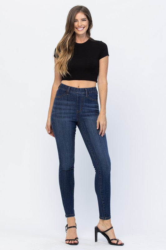 Sue Patch Pocket Pull-On Skinny Jeans