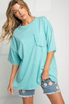 Faux Pocket Jersey Top