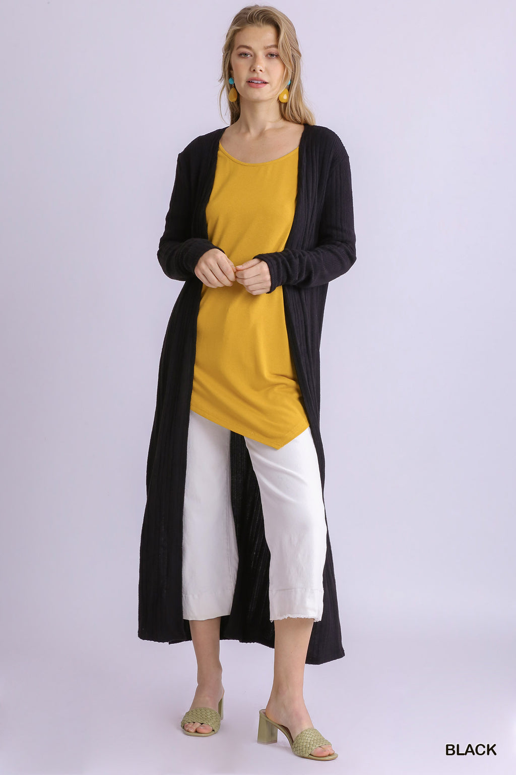 Long Body Ribbed Cardigan