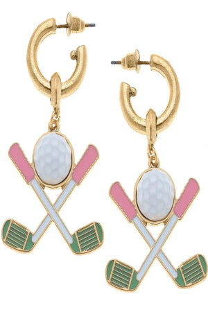 Scout Golf Club Enamel Drop Earrings