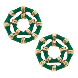 Lily Bamboo Stud Earrings-Green