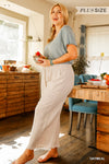 Plus Wide Leg Elastic Waist Pants