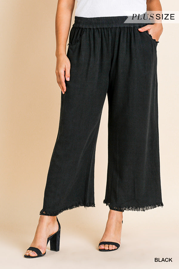 Plus Wide Leg Elastic Waist Pants