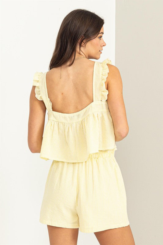 Beautiful Bliss Seersucker Shorts Set