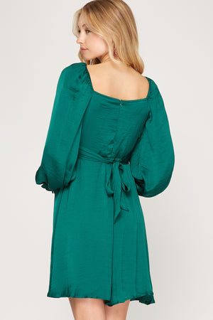 Back Tie Satin Dress