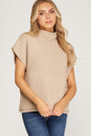Roll Neck Sleeveless Sweater Top