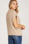 Roll Neck Sleeveless Sweater Top