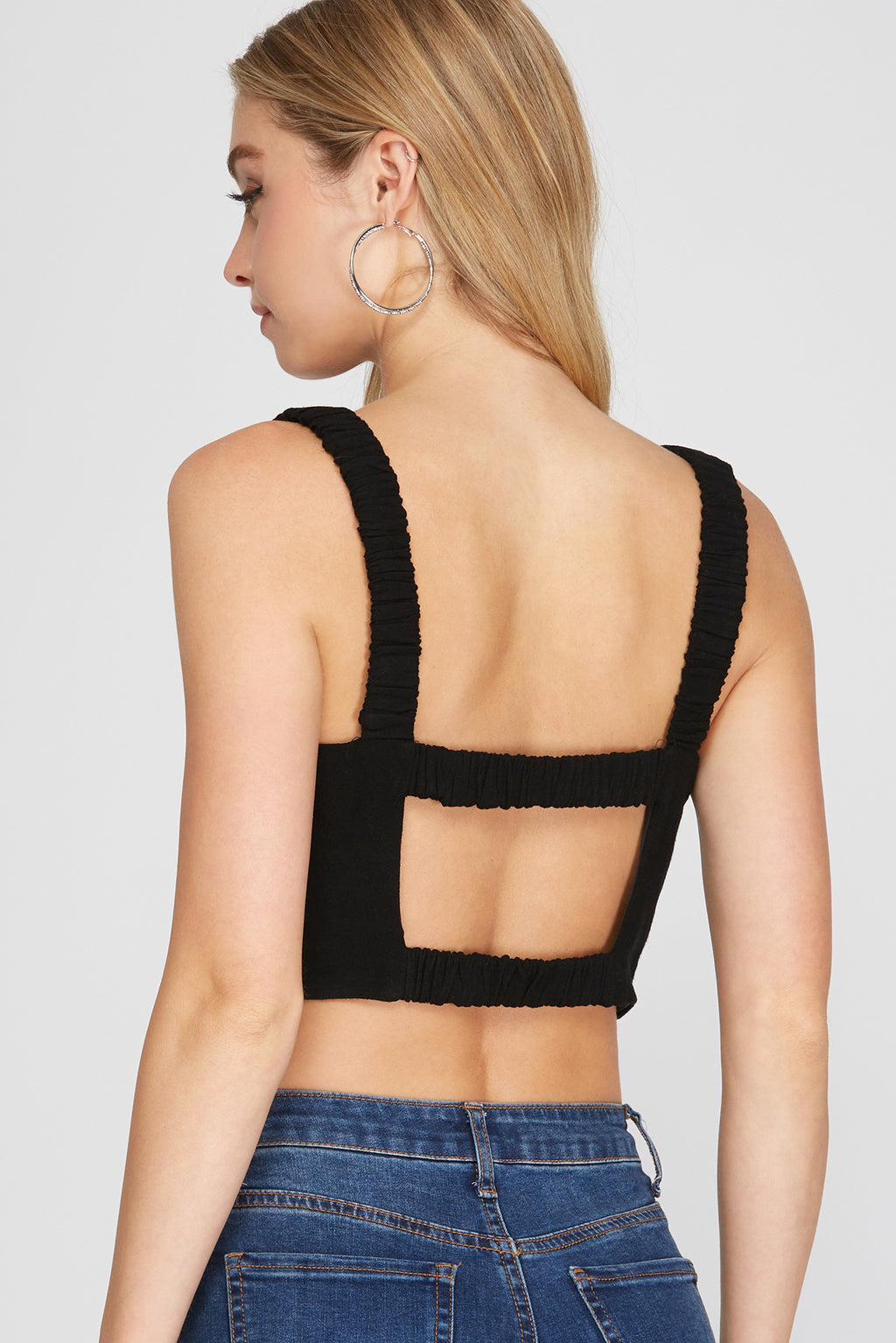 Ruched Strap Crop Top