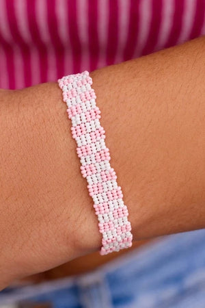 Woven Seed Bead Checkered Bracelet