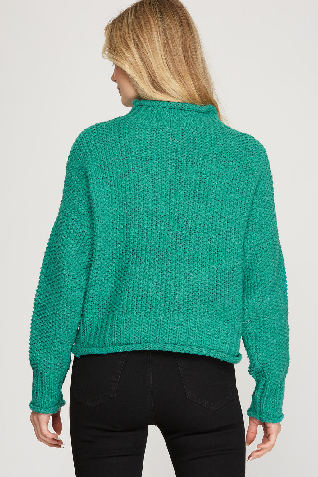 Roll Collar Sweater Top