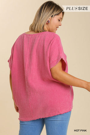 Plus Chest Pocket Gauze Top