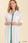 Gauze Button Midi Dress Kimono