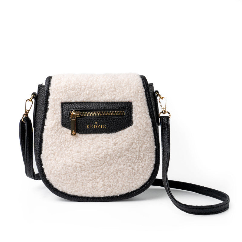 Kedzie Camden Mini Messenger Crossbody Bag - Vegan Sherpa