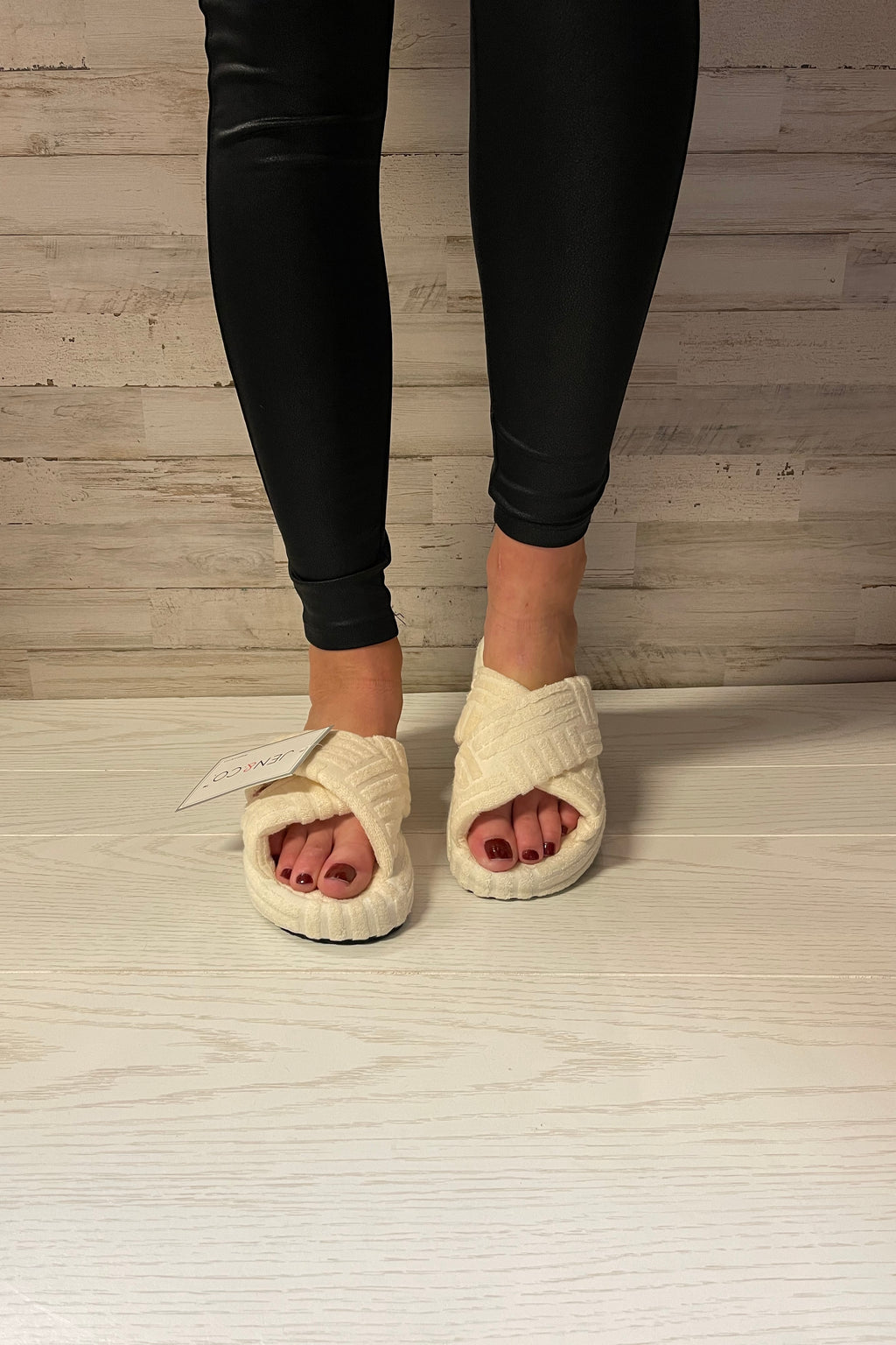 Meg Criss Cross Textured Slippers