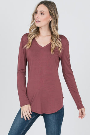 VNeck LS Modal Top - Free Souls Boutique