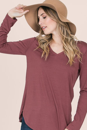 VNeck LS Modal Top - Free Souls Boutique