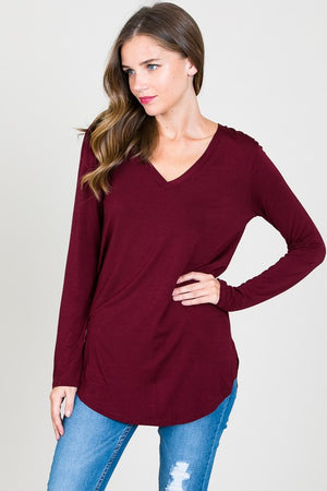 VNeck LS Modal Top - Free Souls Boutique