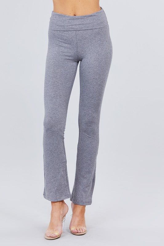 Yoga Mid-Rise Foldover Flare Leggings