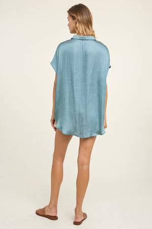 Satin Button Up Blouse