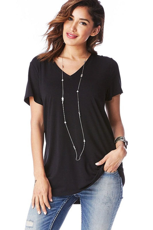 V-Neck Short Sleeve Top - Free Souls Boutique