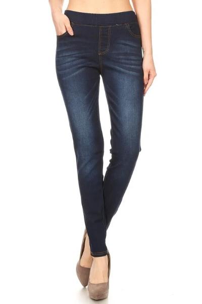Pull On Skinny Fit Jeggings - Free Souls Boutique