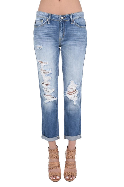 Relaxed Slit Leg Jeans - Free Souls Boutique