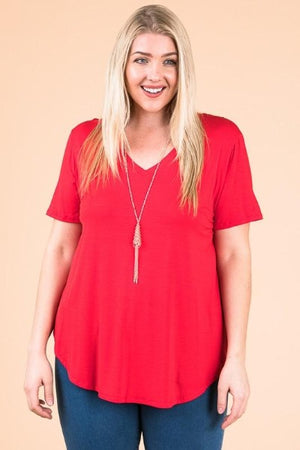 Plus Emma V Neck Top