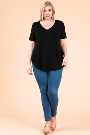 Plus Emma V Neck Top - Free Souls Boutique