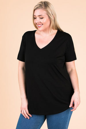 Plus Emma V Neck Top - Free Souls Boutique